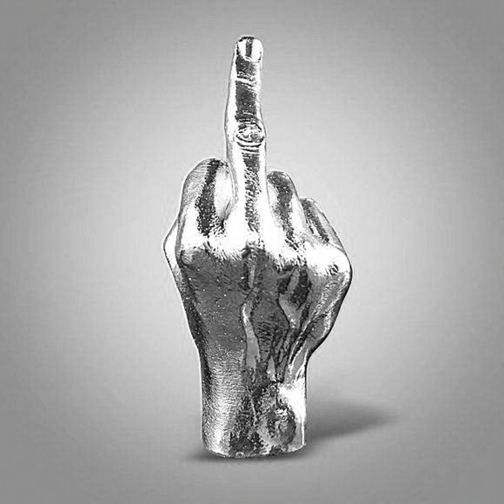 Shelf Decor Silver Polyresin Hand Gesture Desk‎ Sculpture